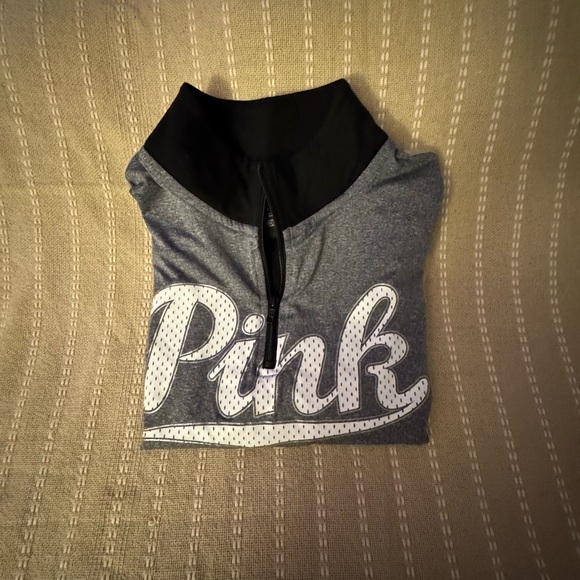 Gray and Black Quarter-Zip Pullover by VS PINK - Picture 7 of 7
